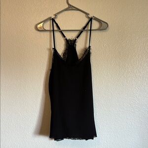 Black Lace Trim Cami Top